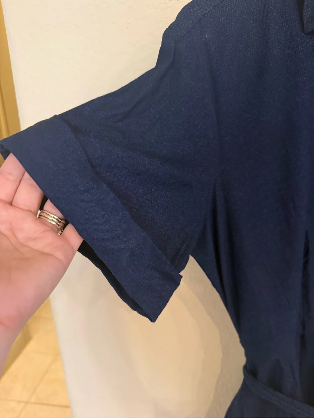 Brooks Brothers Navy Button-Front Midi Shirt Dress with Waist Tie size 8 - Picture 4 of 8